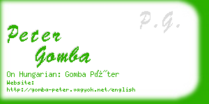 peter gomba business card